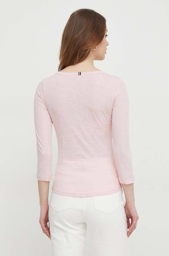 Oblečení Bavlněné tričko s dlouhým rukávem Tommy Hilfiger WW0WW37861 růžová
