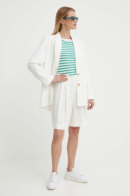 Βαμβακερή μπλούζα με μακριά μανίκια Tommy Hilfiger WW0WW37861 πράσινο SS24