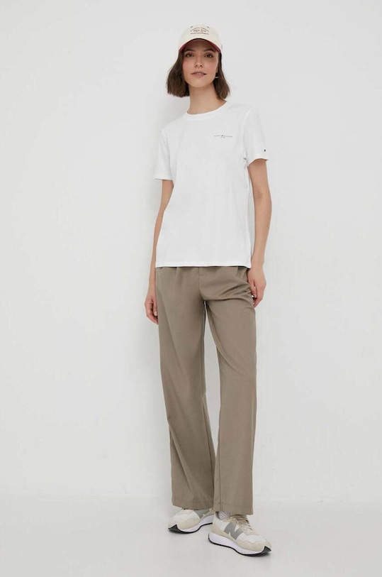 Tričko Tommy Hilfiger WW0WW37877 béžová AW24