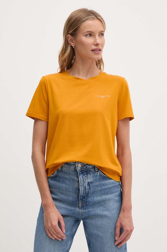 Tommy Hilfiger t-shirt WW0WW37877 pomarańczowy AW24