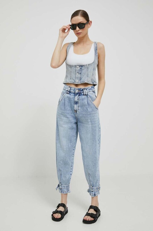 Top iz jeansa Calvin Klein Jeans J20J221286 modra AW23