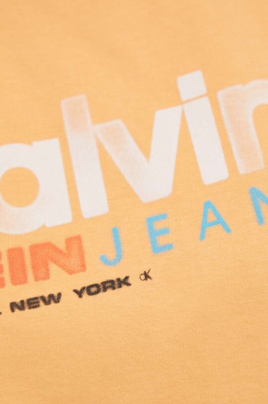 Хлопковый топ Calvin Klein Jeans J20J221359 оранжевый