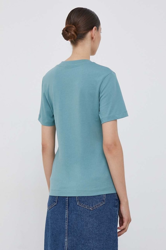 Bombažna kratka majica Calvin Klein Jeans J20J221429 turkizna AW23