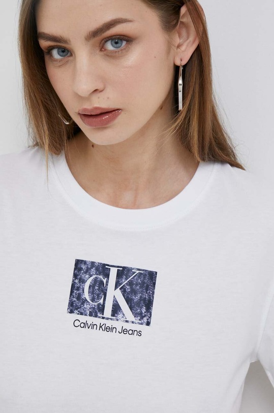 Бавовняна футболка Calvin Klein Jeans білий J20J221631