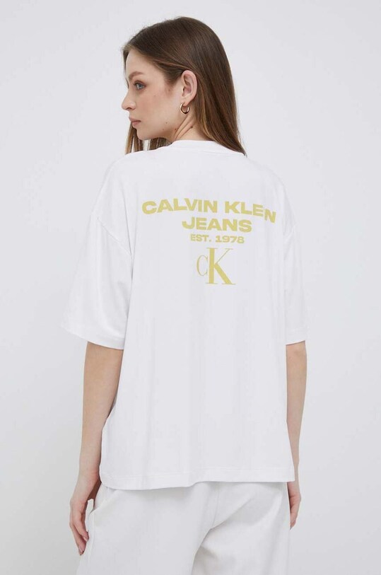 Kratka majica Calvin Klein Jeans bela J20J221733