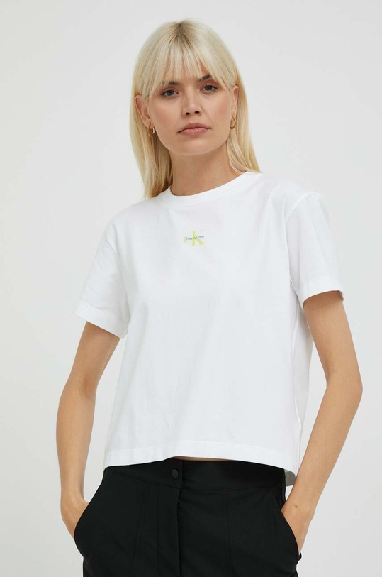Tričko Calvin Klein Jeans biela J20J221607