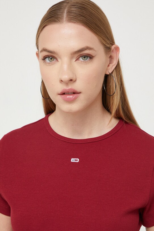 Tommy Jeans t-shirt bordowy DW0DW14876