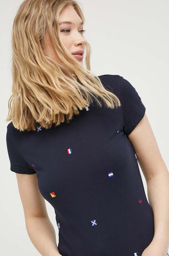 Tričko Tommy Jeans slim tmavomodrá DW0DW16260