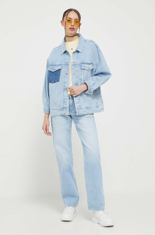 Bavlnené tričko Tommy Jeans DW0DW15049 žltá AW23