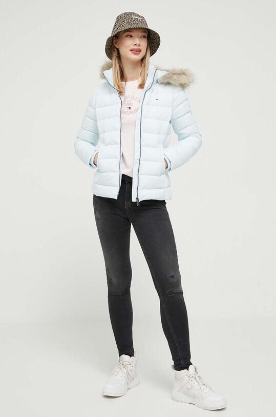 Bombažna kratka majica Tommy Jeans DW0DW16147 roza AW23
