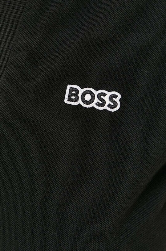 Βαμβακερό μπλουζάκι πόλο BOSS 50487760 μαύρο