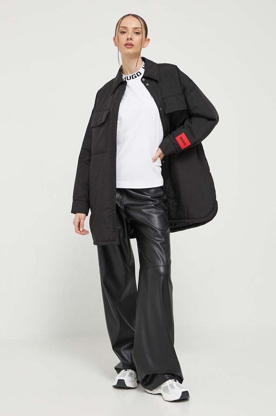 HUGO t-shirt bawełniany Dinaya 50495059 biały AW25