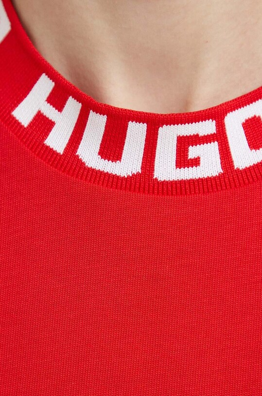 Βαμβακερό μπλουζάκι HUGO 50495059 κόκκινο