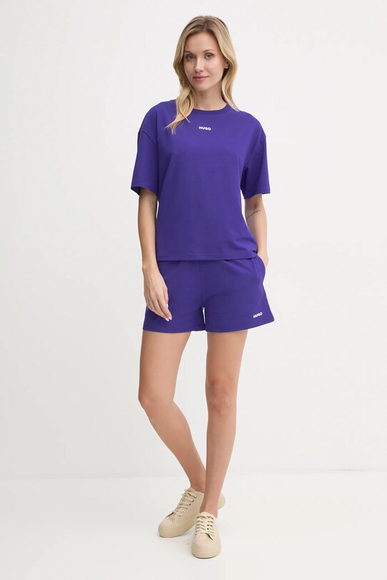 Homewear majica kratkih rukava HUGO 50490593 ljubičasta SS25