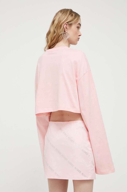 Oblačila Bombažna majica z dolgimi rokavi Rotate 700321043 roza