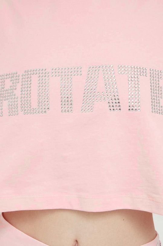 Bombažna majica z dolgimi rokavi Rotate 700321043 roza