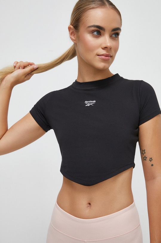 Μπλουζάκι Reebok Classic με ελαστάν μαύρο 100073050