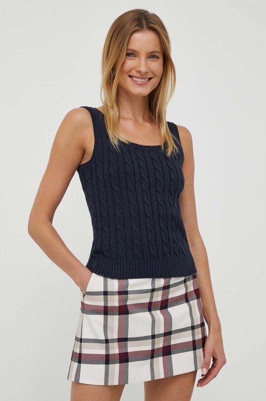 Lauren Ralph Lauren top bawełniany granatowy 200862152