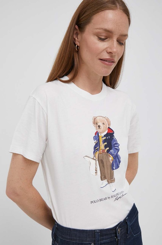 Polo Ralph Lauren t-shirt bawełniany nadruk biały 211910129