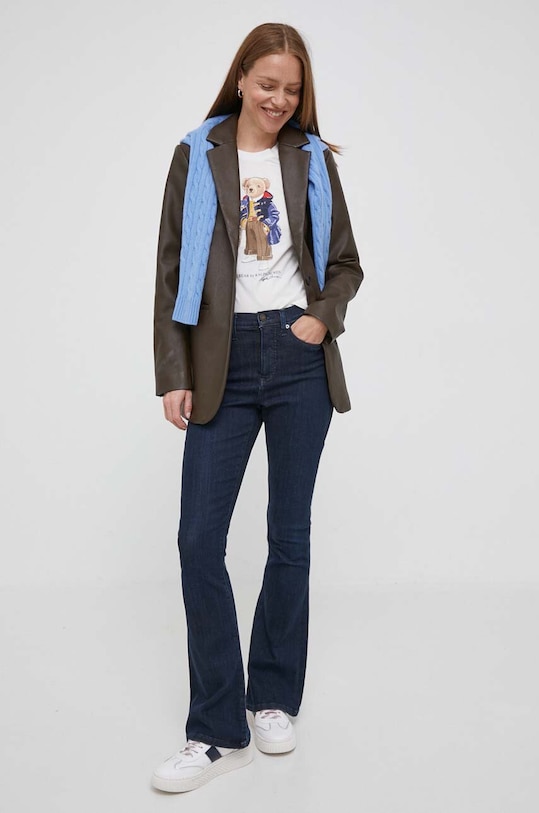 Polo Ralph Lauren t-shirt bawełniany 211910129 biały AW23