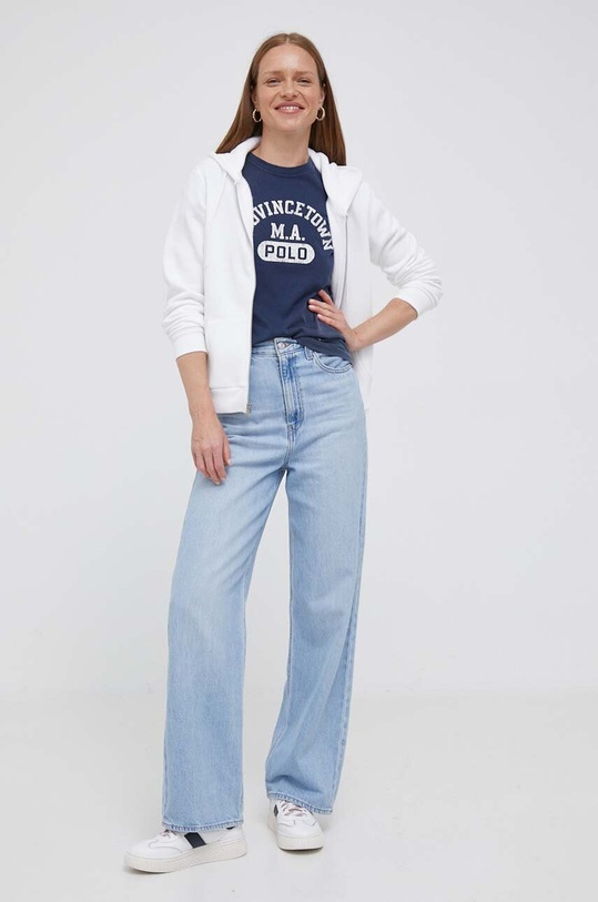 Bavlněné tričko Polo Ralph Lauren 211910137 námořnická modř AW23