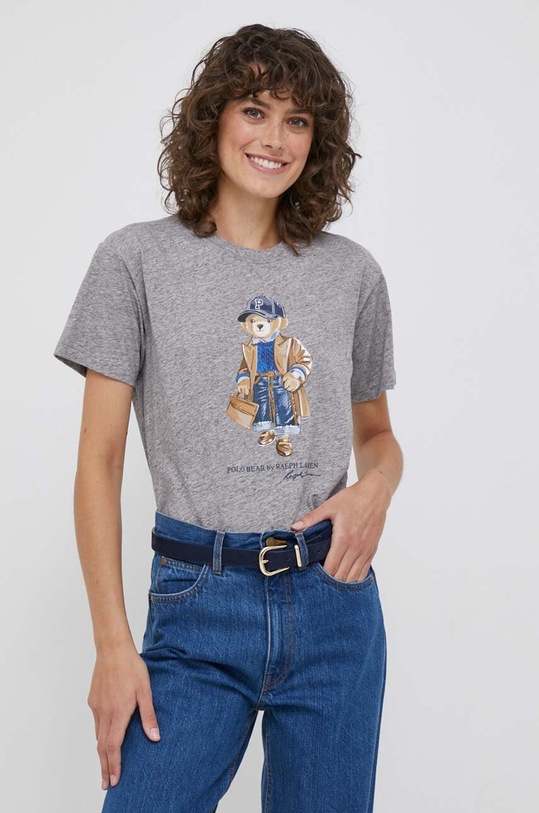 Polo Ralph Lauren t-shirt bawełniany nadruk szary 211910160