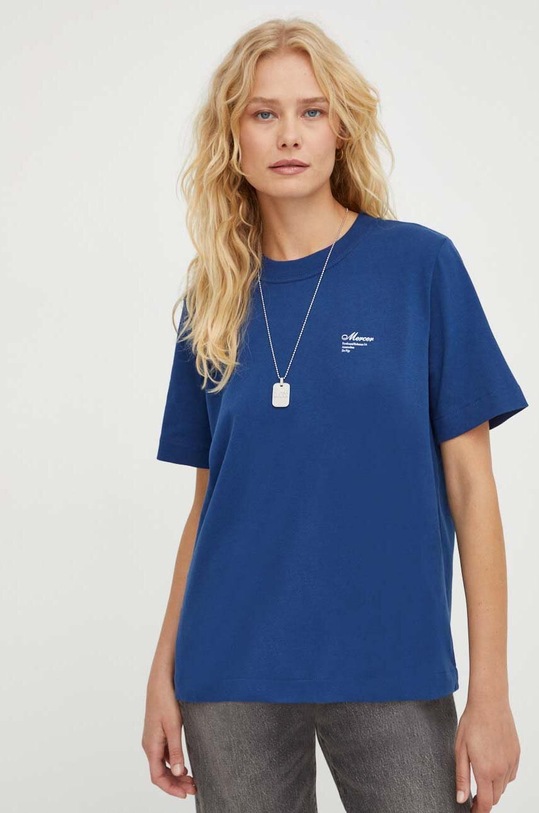 The Mercer Brand tricou din bumbac albastru MEAP233007