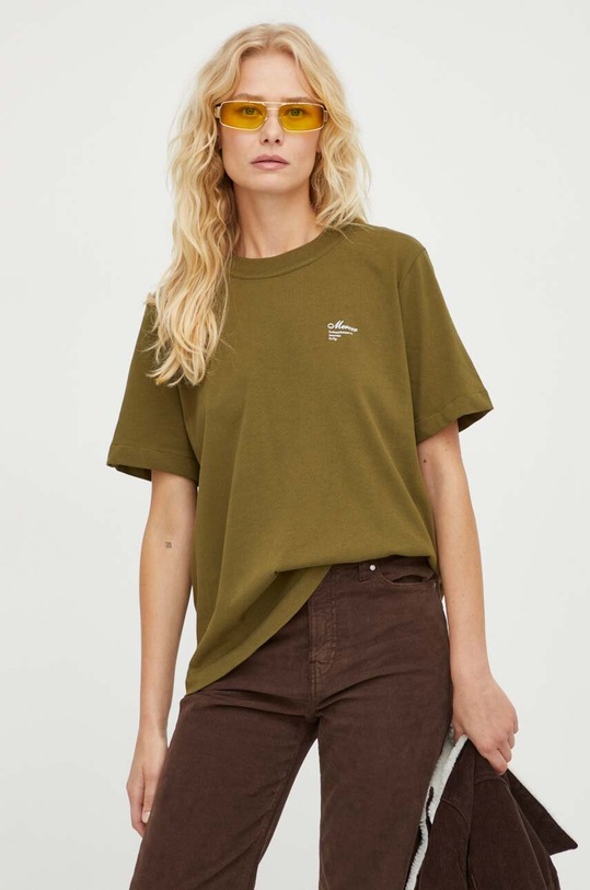 The Mercer Brand tricou din bumbac verde MEAP233007