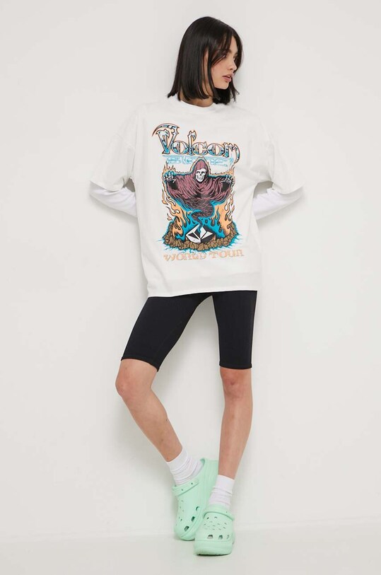 Volcom t-shirt bawełniany B3532313.SWH biały AW23