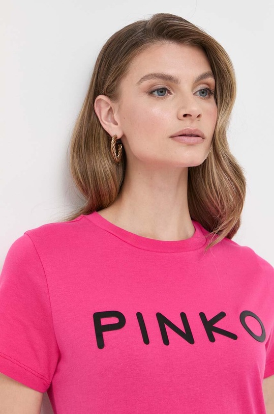 Pinko t-shirt bawełniany różowy 101752.A150