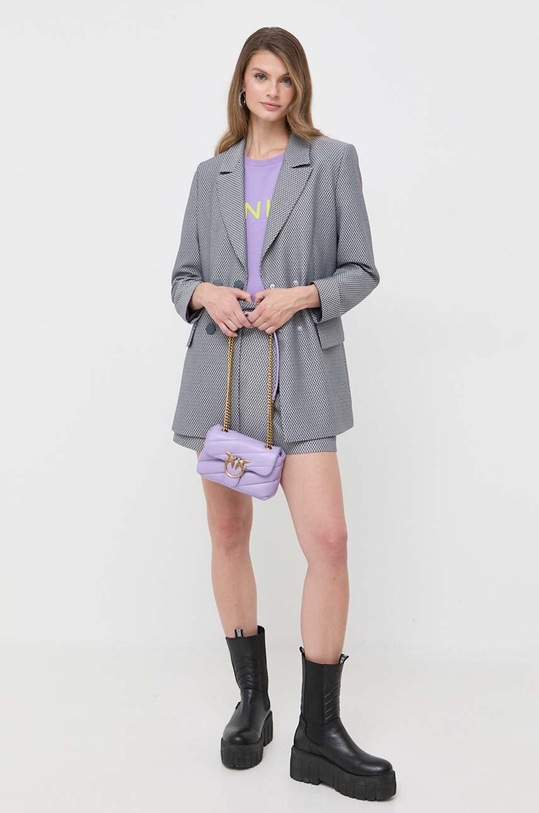 Pinko t-shirt bawełniany 101752.A150 fioletowy AW23