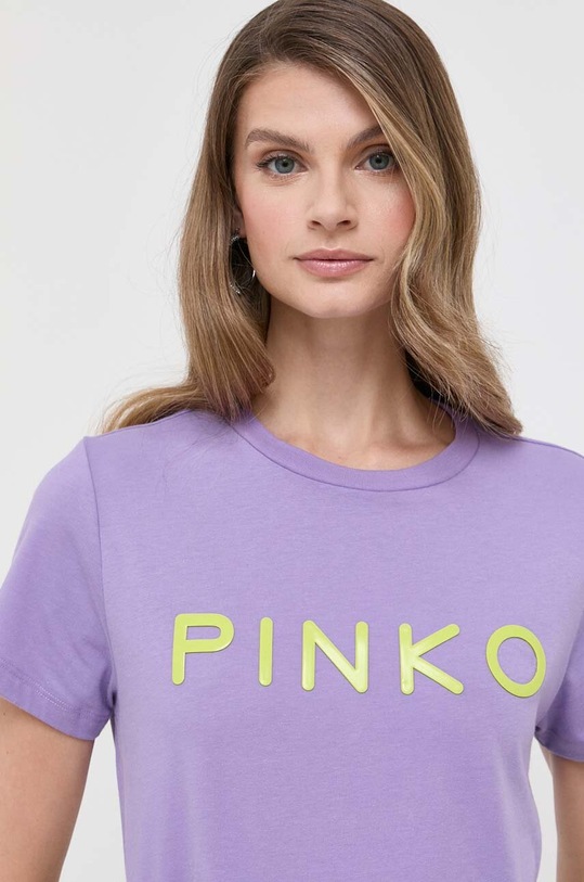 Pinko t-shirt bawełniany fioletowy 101752.A150