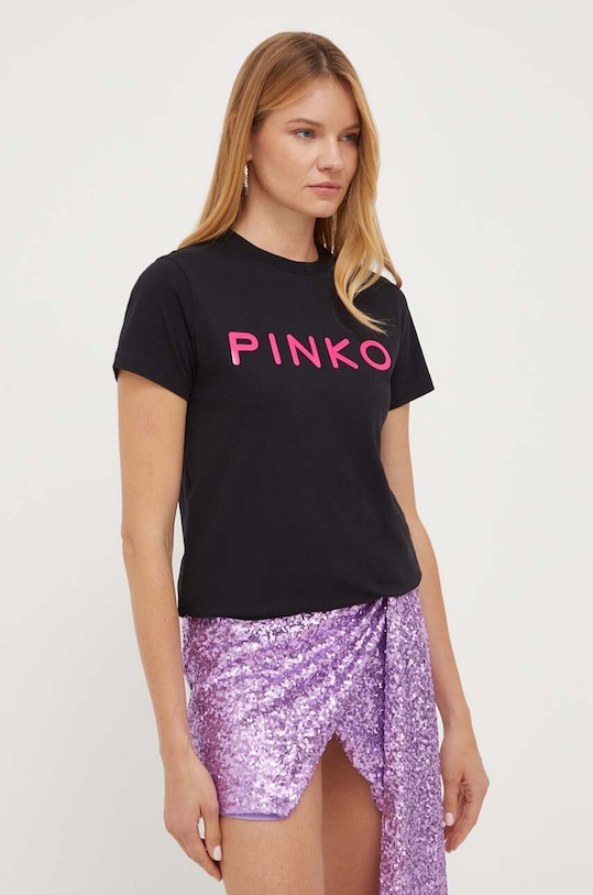 Pinko t-shirt bawełniany regular czarny 101752.A150