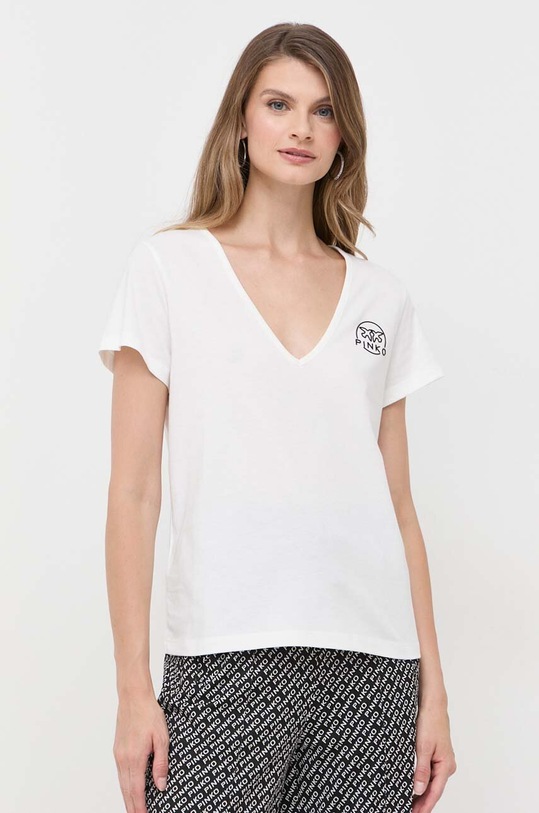 Pinko t-shirt bawełniany regular beżowy 100372.A151