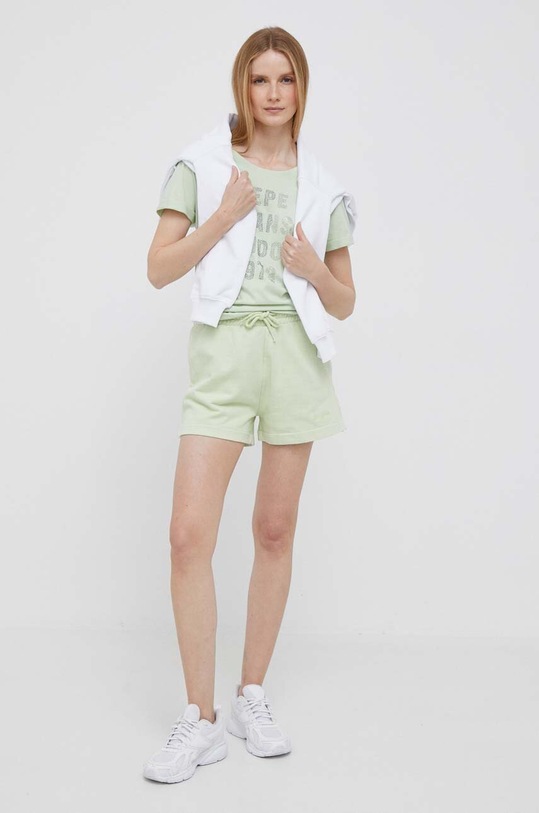 Βαμβακερό μπλουζάκι Pepe Jeans AGNES PL505570.610 πράσινο AW23