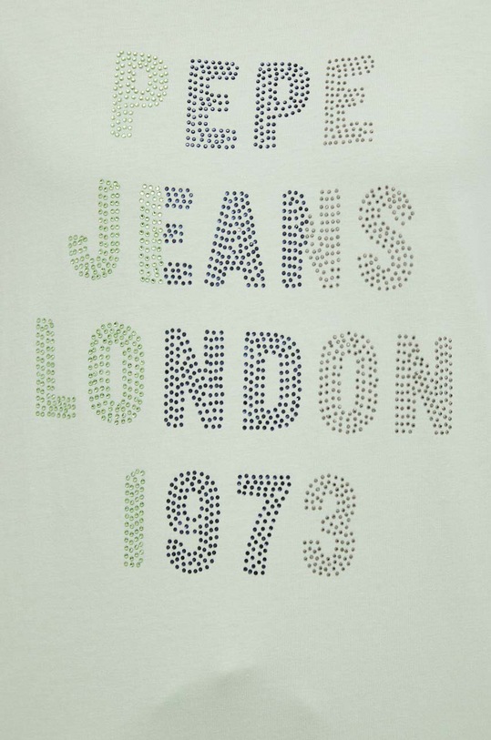 Βαμβακερό μπλουζάκι Pepe Jeans AGNES PL505570.610 πράσινο