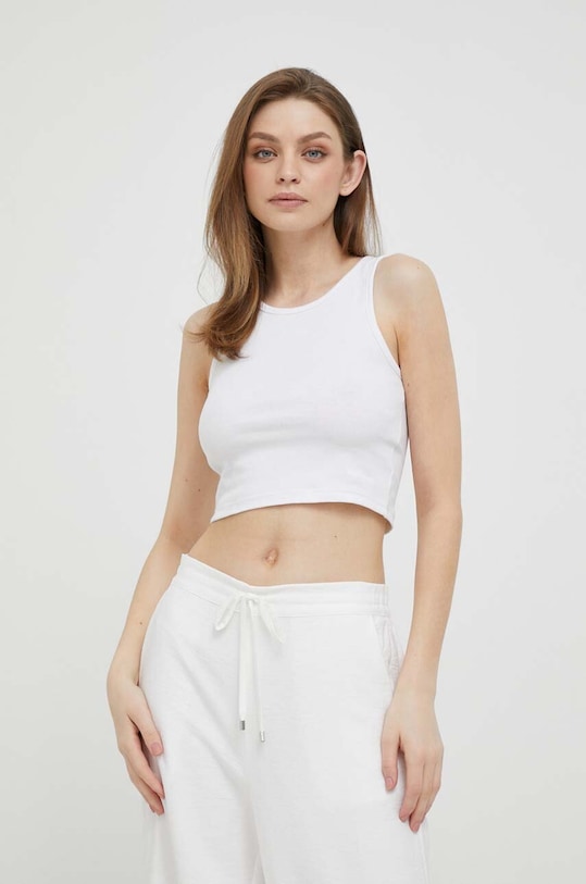 Top Pepe Jeans με ελαστάν λευκό PL505578.800