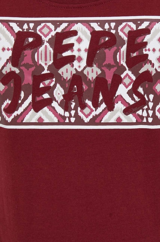 Pepe Jeans t-shirt bawełniany PL505592.299 bordowy