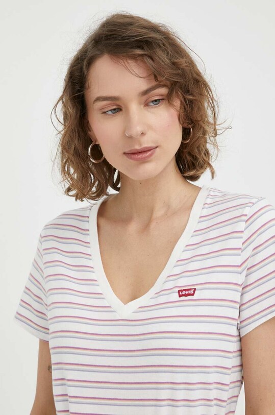 Levi's t-shirt bawełniany wzorzyste biały 85341.0061