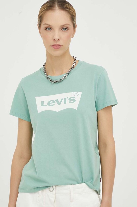 Levi's t-shirt bawełniany zielony 17369.2175