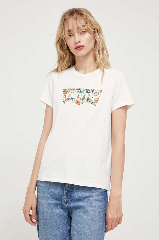 Levi's t-shirt bawełniany nadruk beżowy 17369.2295