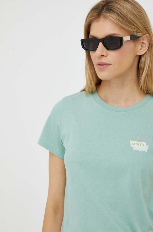Levi's t-shirt bawełniany zielony 17369.2193