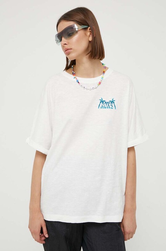 Odzież Roxy t-shirt bawełniany ERJZT05568 biały