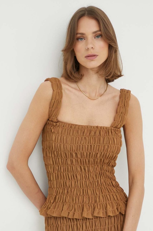Top By Malene Birger slim hnědá Q71583010