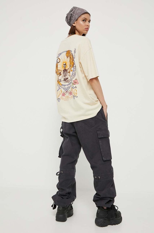 Billabong t-shirt bawełniany nadruk beżowy EBJZT00205