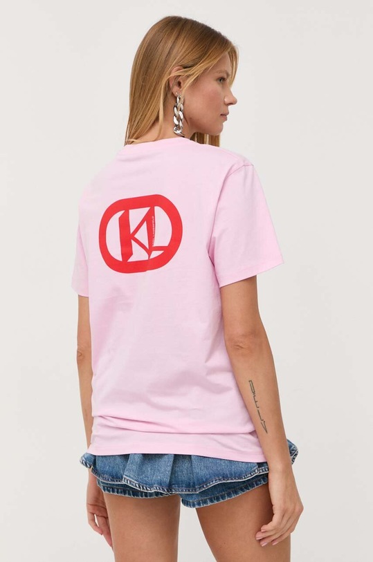 Odzież Karl Lagerfeld t-shirt bawełniany 235W1711 różowy