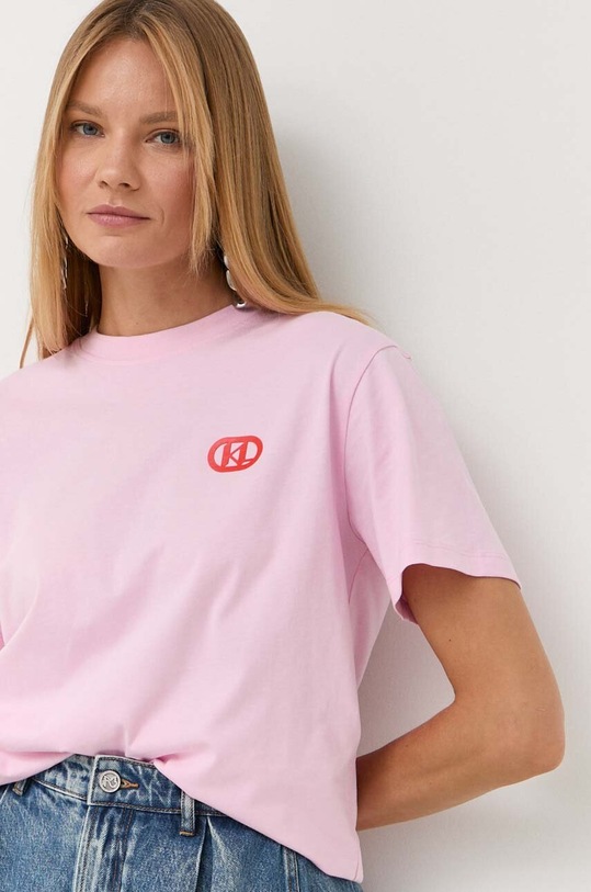 Karl Lagerfeld t-shirt bawełniany różowy 235W1711