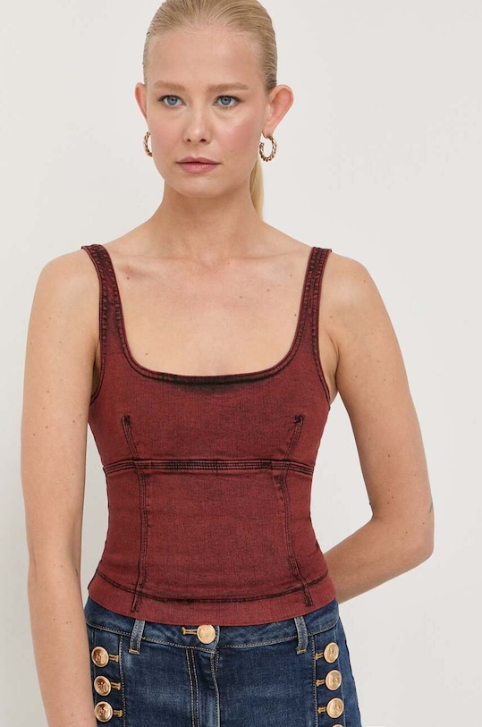 Top Patrizia Pepe slim burgundské 8C0615.D047