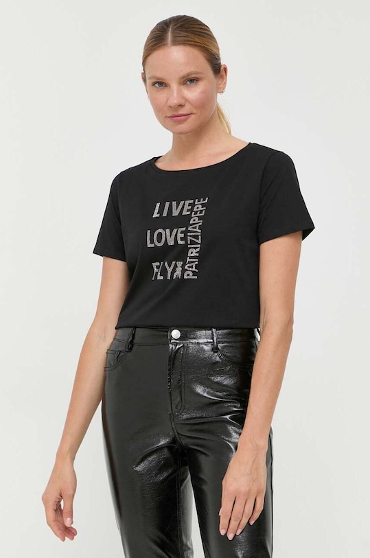 Patrizia Pepe pamut póló fekete 8M1534.J043