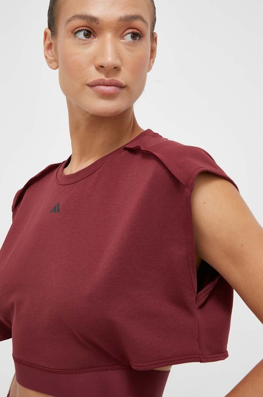 adidas Performance t-shirt treningowy z elastanem bordowy IM2708